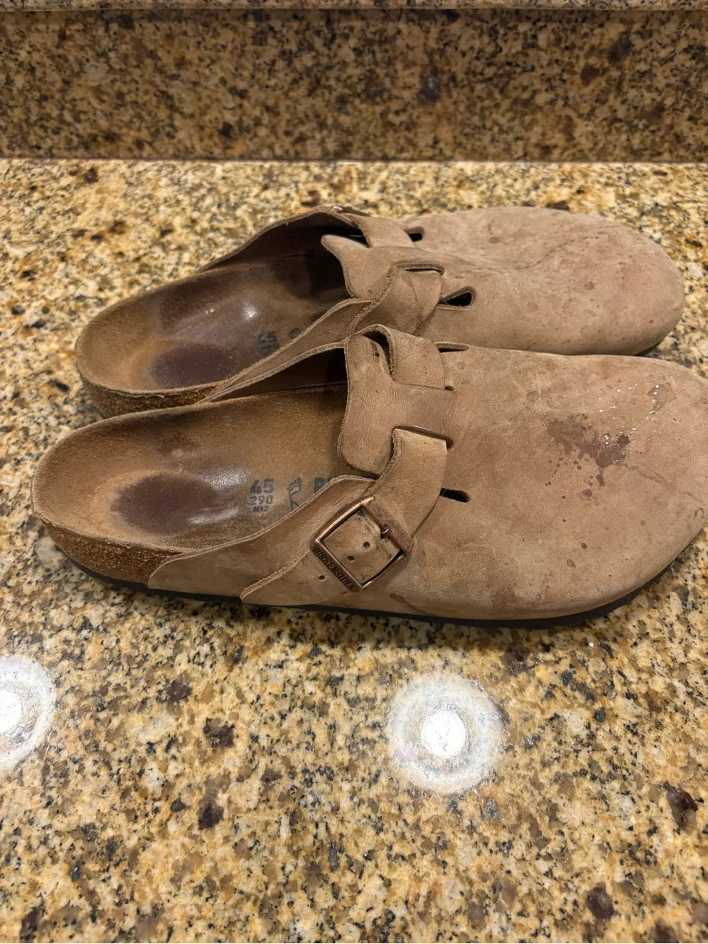 Birkenstock Boston Clogs Tan Oiled Leather Men’s Size 45 US 12-12.5
